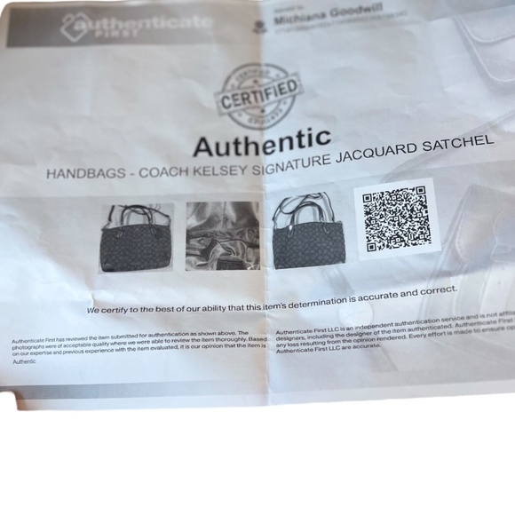 Coach Kelsey Signature Jacquard Satchel with COA - Picture 14 of 16